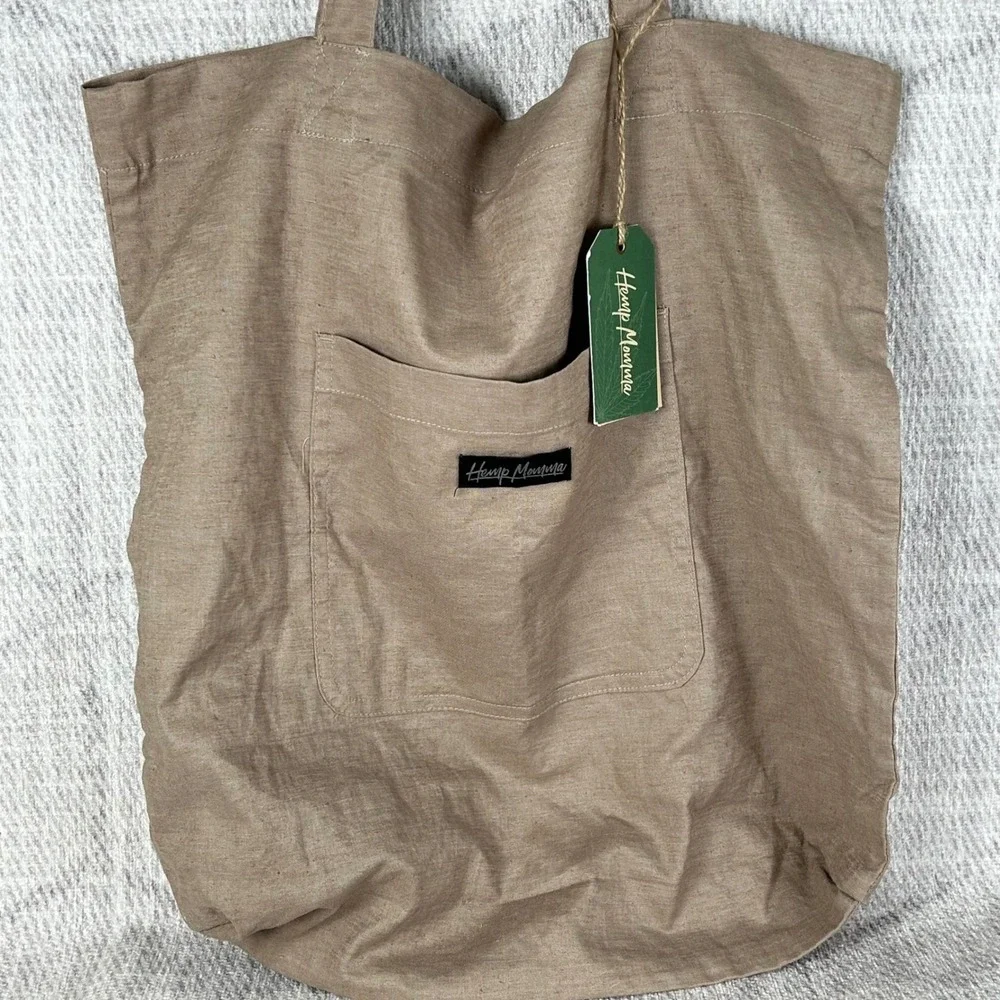 Hemp Momma Infinity Tote Bag Tan Hemp Blend Eco Friendly Reusable Shopper‎ NWT